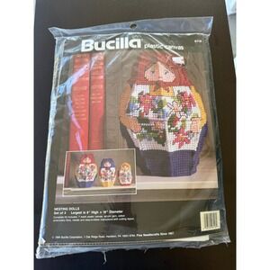 Bucilla Nesting Dolls Plastic Canvas Kit 6118 Vintage 1994 Set of 3 New NIP